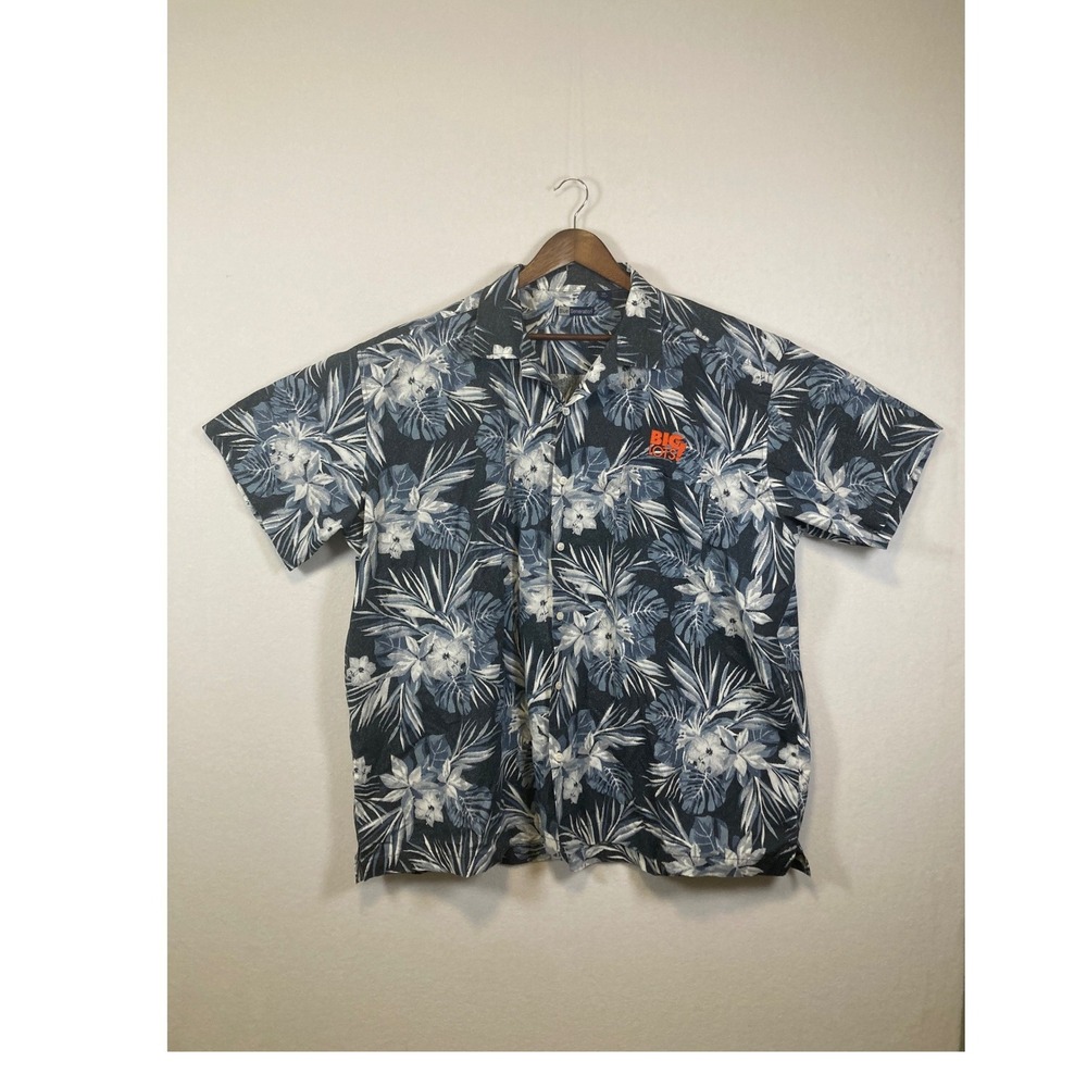 Blue Generation Mens 3XL Hawaiian Floral Short‎ Sleeve Shirt Big Lots Logo